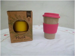 Husk Breaktime Beaker, one in box and one in use.