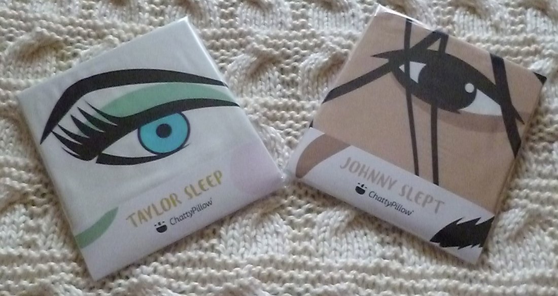 Taylor Sleep and Johnny Slept Pillowcases in their wrappers.