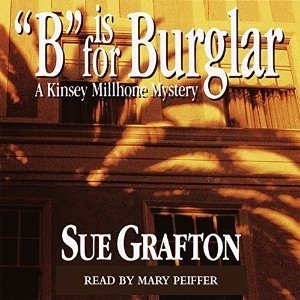 Cover picture of the audio version of B is for Burglar by Sue Grafton and read by Mary Peiffer